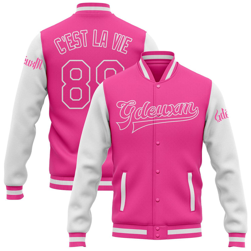 Pink & White Bomber