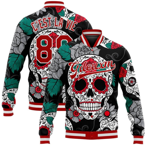 Red-White Skull Bomber