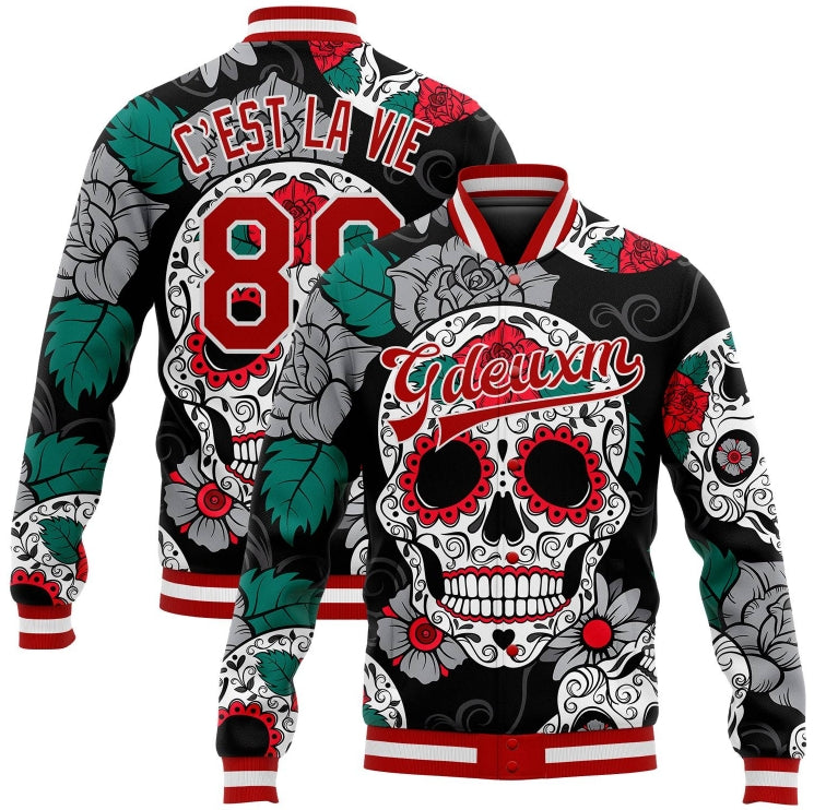 Red-White Skull Bomber