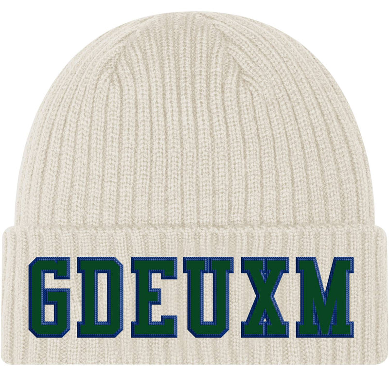Crème & Green Beanie