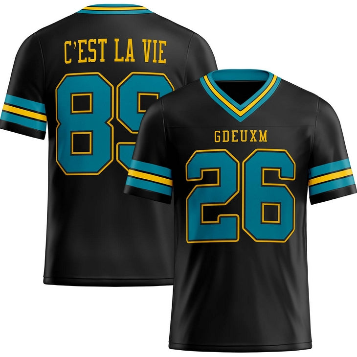 Gdeuxm Football Jersey ( Turquoise and Gold)